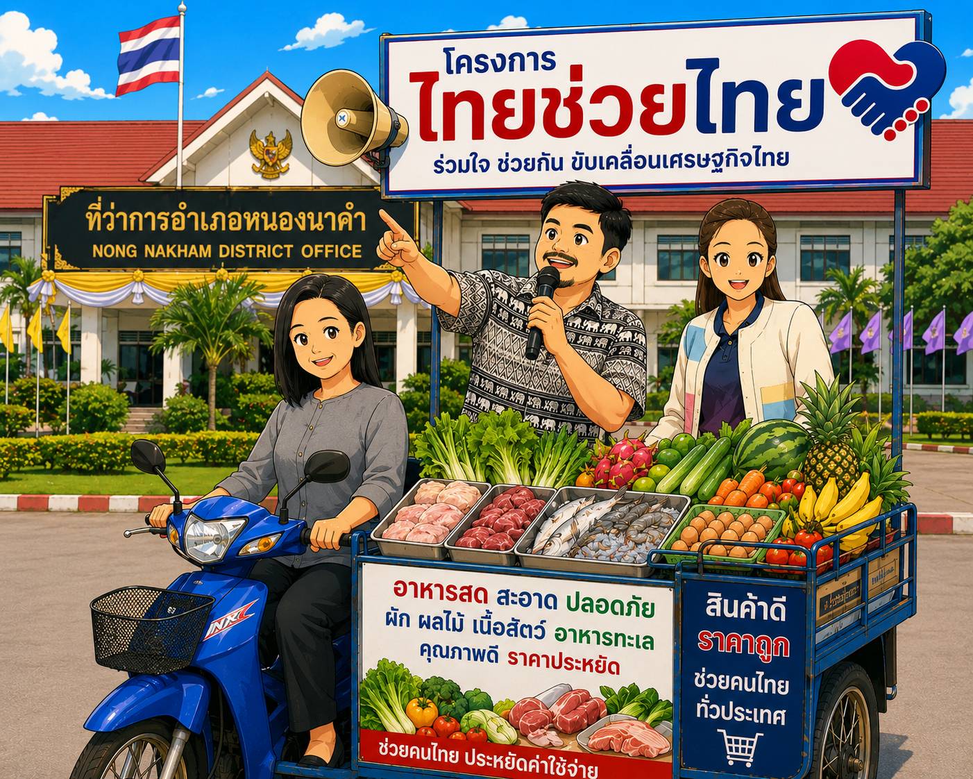 พช.หนองนาคำ : ชวนพี่น้อง มาช้อปสินค้าราคาประหยัด และของดีจากชุมชน ลดค่าครองชีพจากโครงการ"ไทยช่วยไทย" อำเภอหนองนาคำ